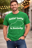 Kentucky St Patricks Day Shirt – Gettin' Lucky State Pride Green Shamrock Design