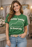 Kentucky St Patricks Day Shirt – Gettin' Lucky State Pride Green Shamrock Design