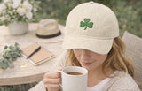 Shamrock Baseball Cap – Cotton Corduroy Cream St Patrick Day Adjustable Hat