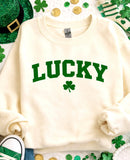 St Patricks Day Sweatshirt – Lucky Shamrock Graphic Cotton Blend Celebration Outfit