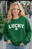St Patricks Day Sweatshirt – Lucky Shamrock Graphic Cotton Blend Celebration Outfit